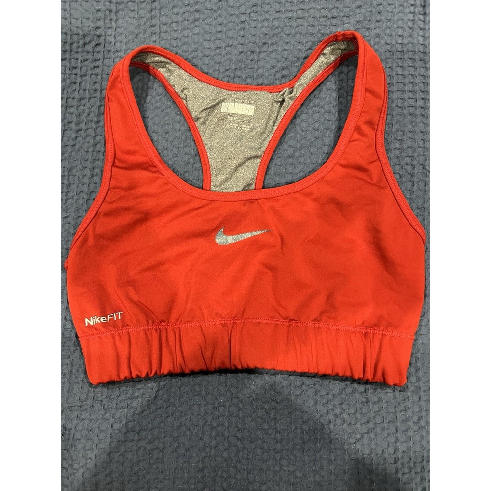 Women's Nike Pro Dri-Fit Sports Bra Red, Size Medium G65